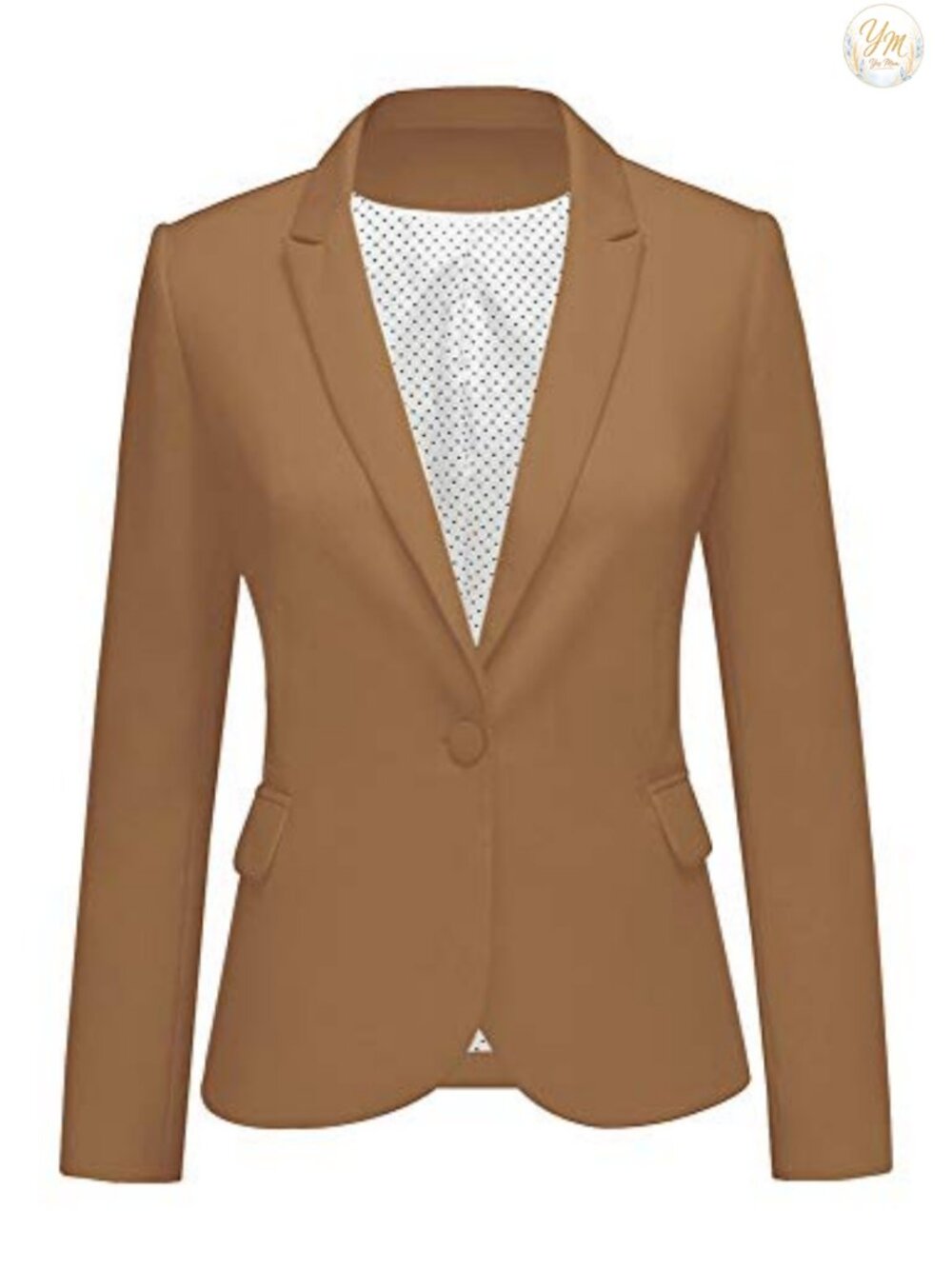 Women's Notch Lapel One Button Blazer Business Casual Long Sleeve Suit Jacket